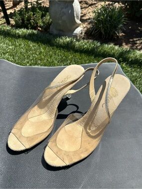 Vintage 70s Women’s Onex Lucite Suede Heels